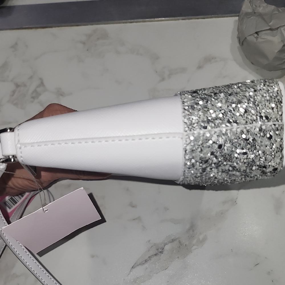 ☆Sale☆ Kate Spade New York Flash Glitter Crossbody Grey/ Silver - Picture 10 of 11